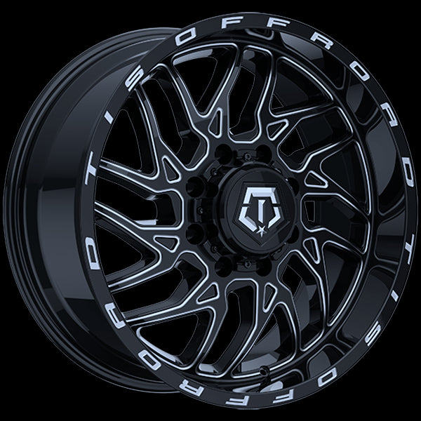 TIS Wheels 544 (Gloss Black - Milled Edge) | 22x10.0 | 8x165.1 | -19 | 125.2