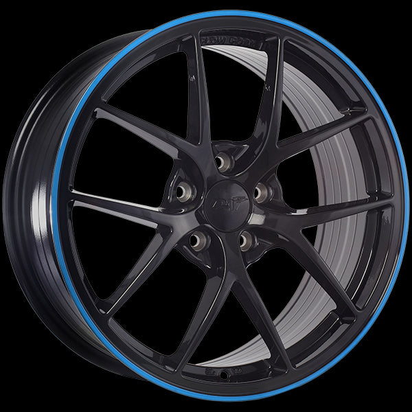 DAI Wheels SKY (Gloss Black - Blue Line) | 17x7.5 | 5x114.3 | 40 | 67.1