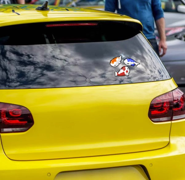 3 Cute Koi Fish Car Sticker (1 Piece)