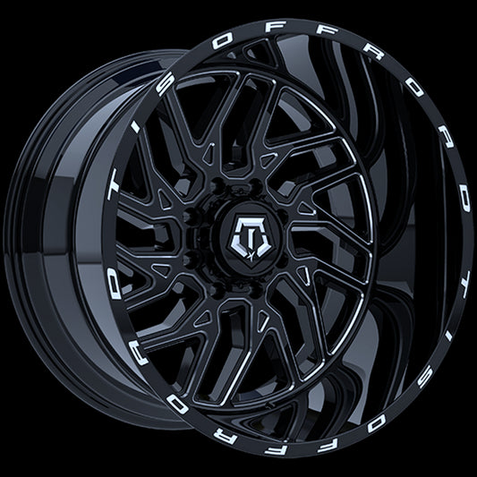 TIS Wheels 544 (Gloss Black - Milled Edge) | 20x12.0 | 5x139.7/5x150 | -44 | 110.1