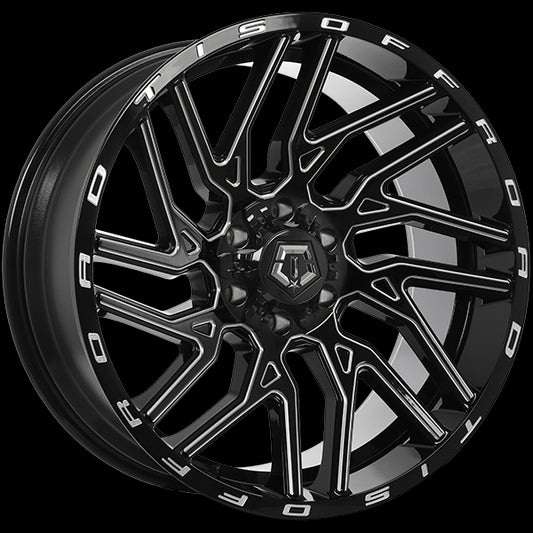 TIS Wheels 554 (Gloss Black - Milled Edge) | 22x10.0 | 6x135/6x139.7 | -19 | 108.1