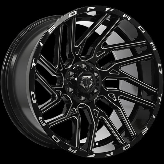 TIS Wheels 554 (Gloss Black - Milled Edge) | 22x12.0 | 6x135/6x139.7 | -44 | 108.1