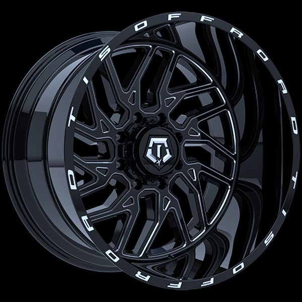TIS Wheels 544 (Gloss Black - Milled Edge) | 22x12.0 | 5x127/5x139.7 | -44 | 78.1