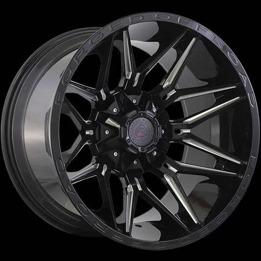 Forged Wheels XR111 (Gloss Black - Milled Edge) | 20x10.0 | 6x135/6x139.7 | -12 | 108.1
